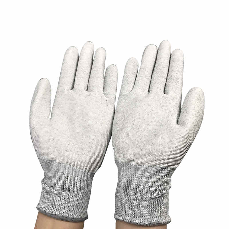 Guanto rivestito in nylon in fibra di carbonio ESD Palm